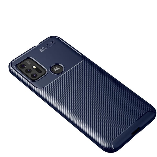 SKALO Moto G30 Carbon Fiber TPU cover - Blå