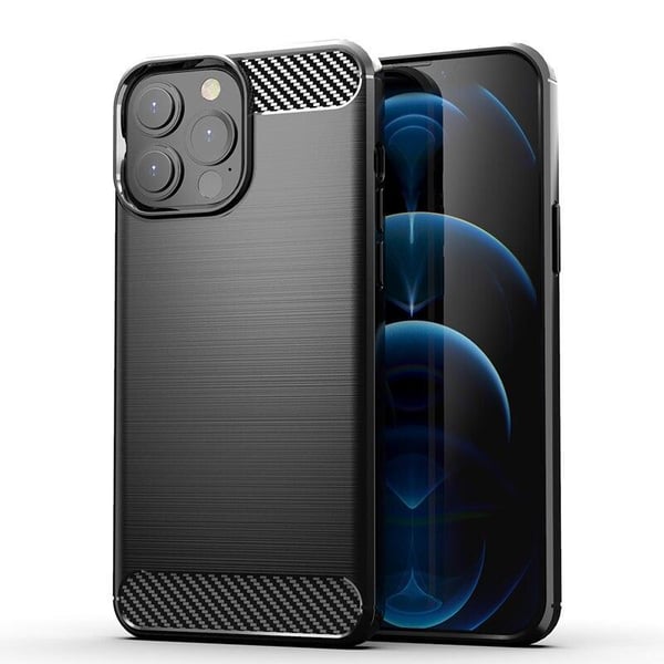 SKALO iPhone 13 Pro Armor Carbon Iskunkestävä TPU suojakuori