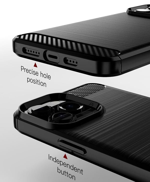 SKALO iPhone 13 Pro Max Armor Carbon Stødsikker TPU-cover