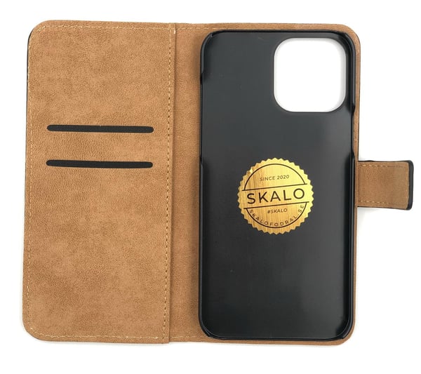 SKALO iPhone 13 Pro Max Lompakkokotelo Aitoa nahkaa