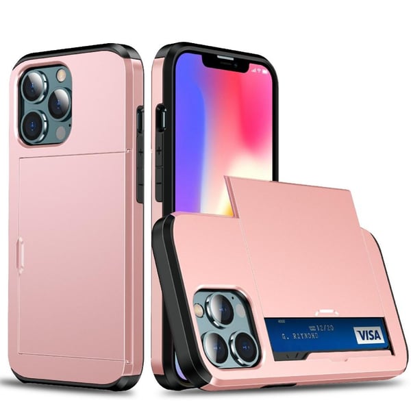 SKALO iPhone 13 Mini Armor Cover kortholder - Rosa guld