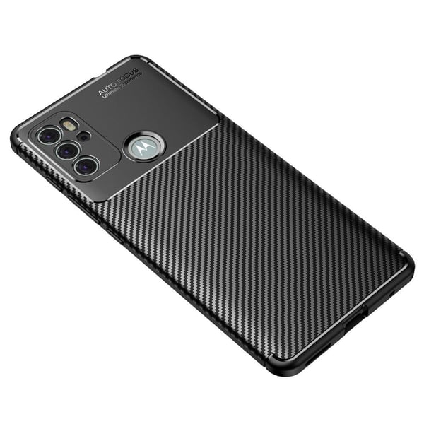 SKALO Moto G60S Carbon Fiber TPU cover - Sort