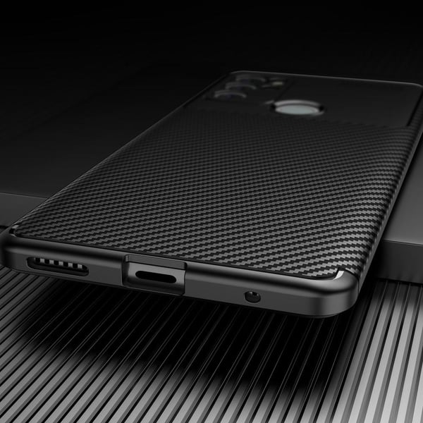 SKALO Moto G60S Carbon Fiber TPU cover - Sort