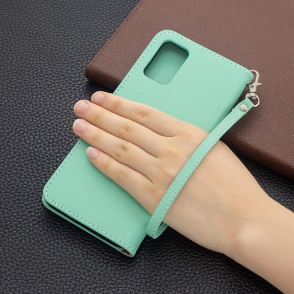 SKALO Samsung A02s / A03s Premium Litchi Flip Cover - Turkis