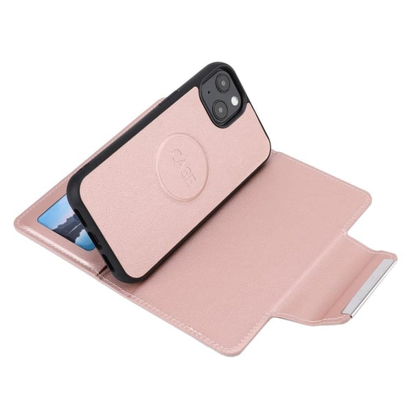 SKALO iPhone 13 DOLIZMA 2 i 1 magnetisk pungetui - Rosa guld