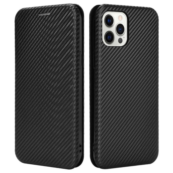 SKALO iPhone 13 Pro Carbon Fiber Pungetui - Sort