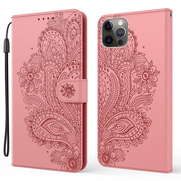 SKALO iPhone 13 Pro Max Mandala Flip Cover - Lyserød