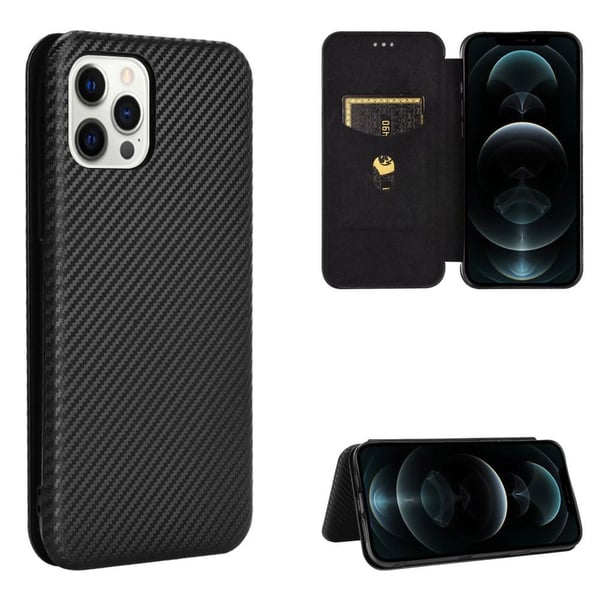 SKALO iPhone 13 Pro Max Carbon Fiber Pungetui - Sort