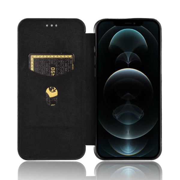 SKALO iPhone 13 Pro Max Carbon Fiber Pungetui - Sort
