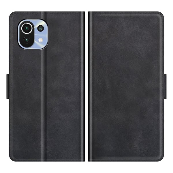 SKALO Xiaomi Mi 11 Lite Premium Wallet Flip Cover - Sort