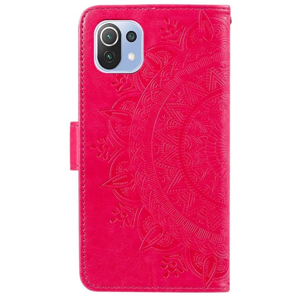 SKALO Xiaomi Mi 11 Lite Mandala lompakkokotelo - Cerise