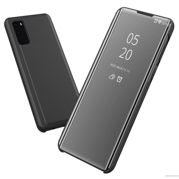 SKALO Samsung S21 FE Clear View Flip Cover - Mørk lilla