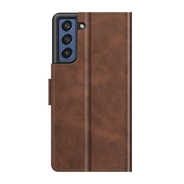 SKALO Samsung S21 FE Premium Wallet Flip Cover - Brun