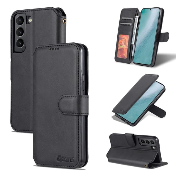 SKALO Samsung S22+ AZNS Premium Cut Pungetuie - Sort