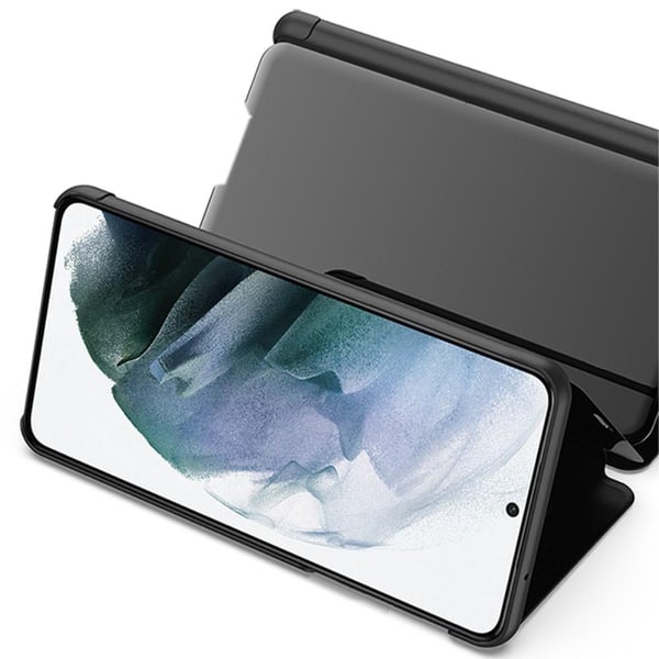 SKALO Samsung S22+ Clear View Mirror Lompakko - Musta
