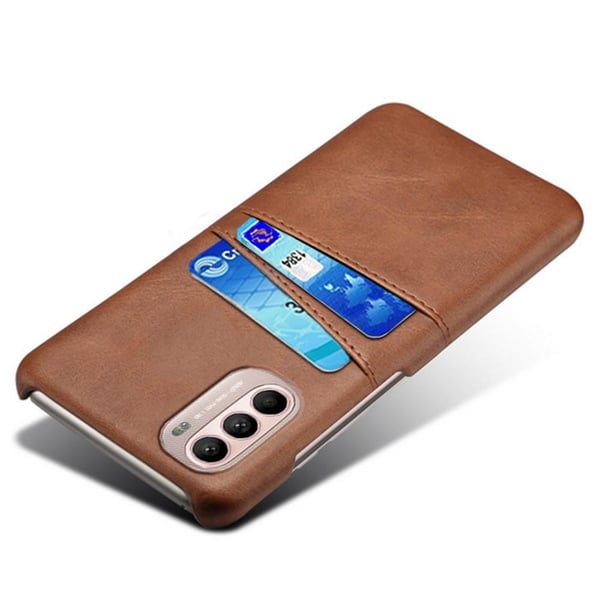 SKALO Moto G31 / G41 PU-læder Kortholder Cover - Brun