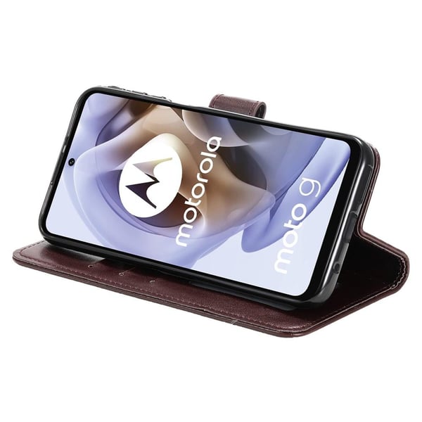 SKALO Moto G31 / G41 Mandala Flip Cover - Mørkebrun