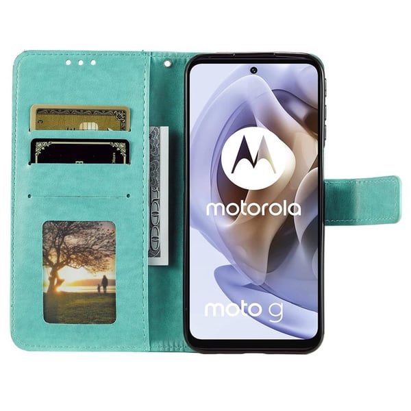 SKALO Moto G31 / G41 Mandala Flip Cover - Turkis