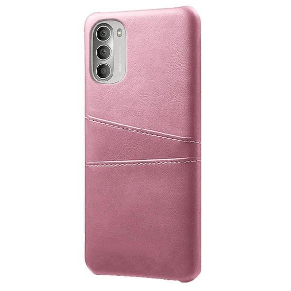 SKALO Moto G51 PU-læder Kortholder Cover - Rosa guld