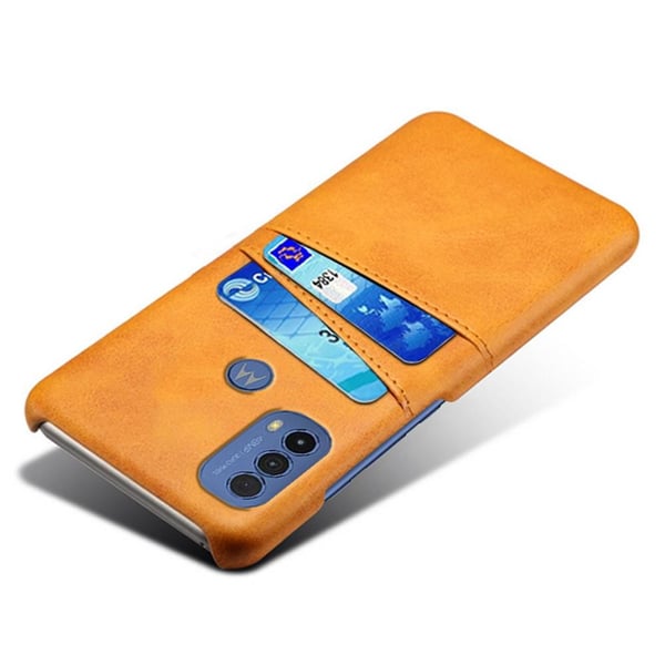 SKALO Moto E20/E30/E40 PU-læder Kortholder Cover - Lys brun
