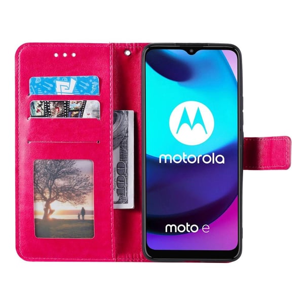 SKALO Moto E20/E30/E40 Mandala Flip Cover - Cerise