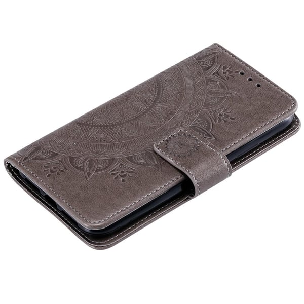 SKALO Moto E20/E30/E40 Mandala Flip Cover - Grå