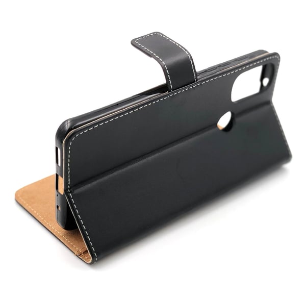 SKALO Moto E20/E30/E40 Flip Cover m. Pung i Ægte Læder
