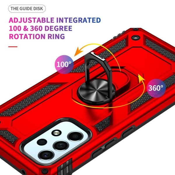 SKALO Samsung A53 5G Armor Hybrid metal ring cover - Rød