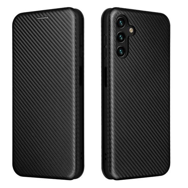 SKALO Samsung A04s 4G Carbon Fiber Pungetui - Sort