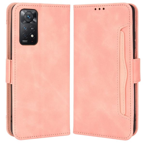 SKALO Xiaomi Redmi Note 11 Pro 6-lokeroa Lompakkokotelo - Pinkki SKALO Xiaomi Redmi Note 11 Pro 6-lokeroa Lompakkokotelo - Pinkki