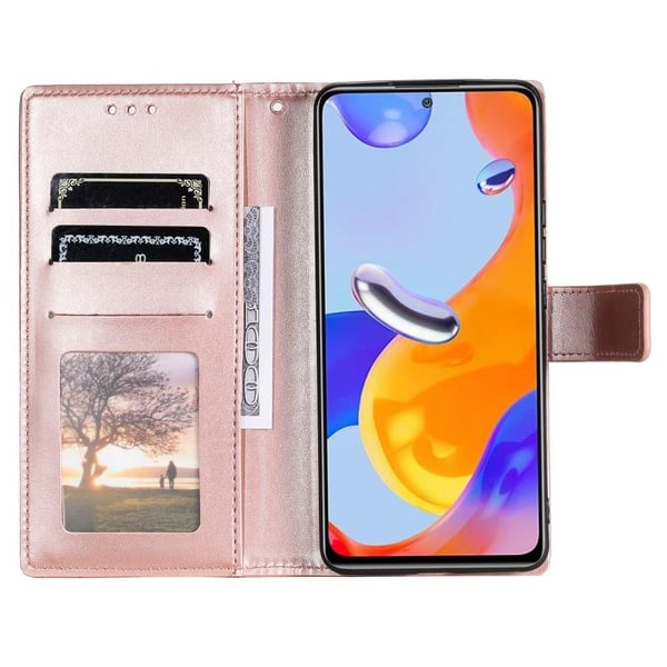 SKALO Xiaomi Redmi Note 11 Pro Mandala lompakkokotelo - Ruusukulta