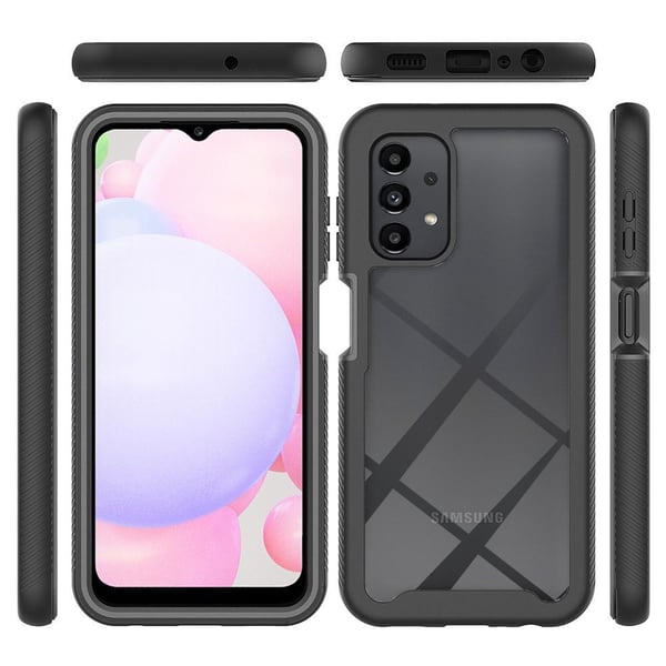 SKALO Samsung A13 4G Stødsikker Clear Hybrid Cover - Sort