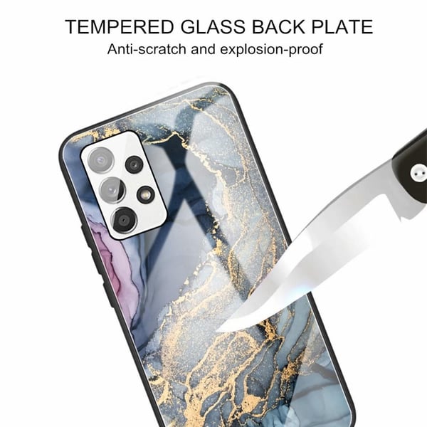 SKALO Samsung A13 4G Marmor hærdet glas TPU Cover - #4