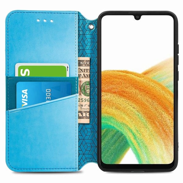 SKALO Samsung A13 4G Mandala Slim Pungetui - Blå