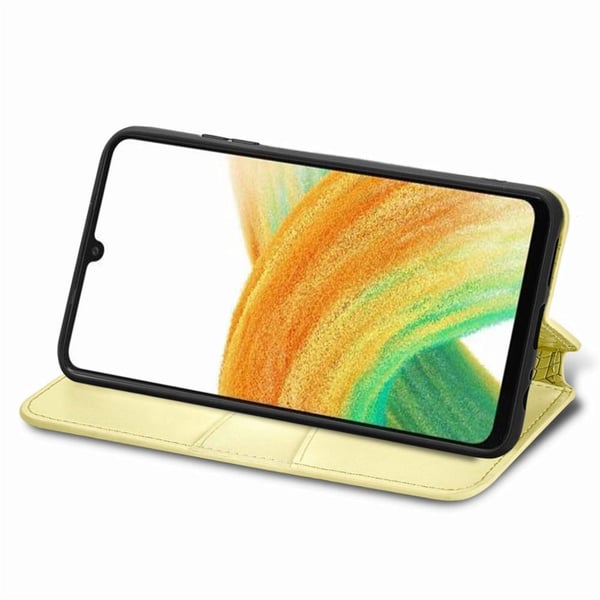 SKALO Samsung A13 4G Mandala Slim Pungetui - Gul