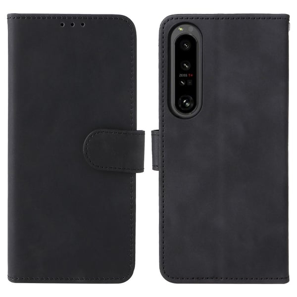 SKALO Sony Xperia 1 IV Matt PU-læderpungetui - Sort