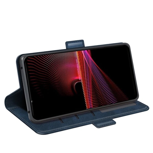 SKALO Sony Xperia 1 IV Premium Wallet Flip Cover - Blå