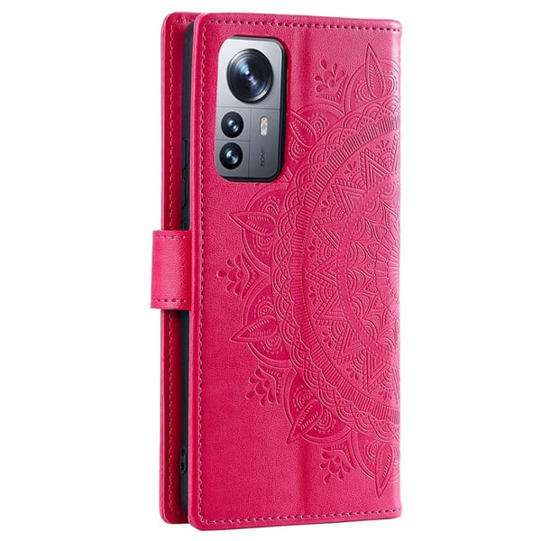 SKALO Xiaomi 12 Mandala lompakkokotelo - Cerise