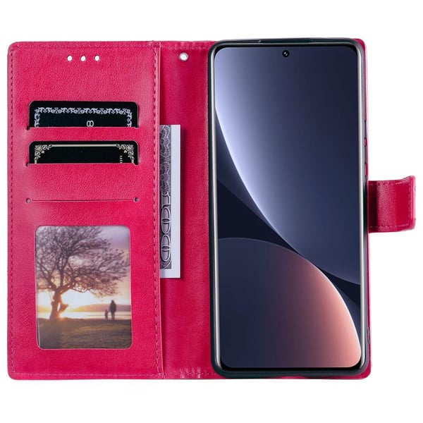 SKALO Xiaomi 12 Mandala lompakkokotelo - Cerise