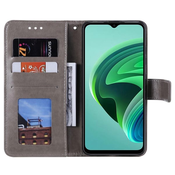 SKALO Xiaomi Redmi 10 5G Mandala lompakkokotelo - Harmaa