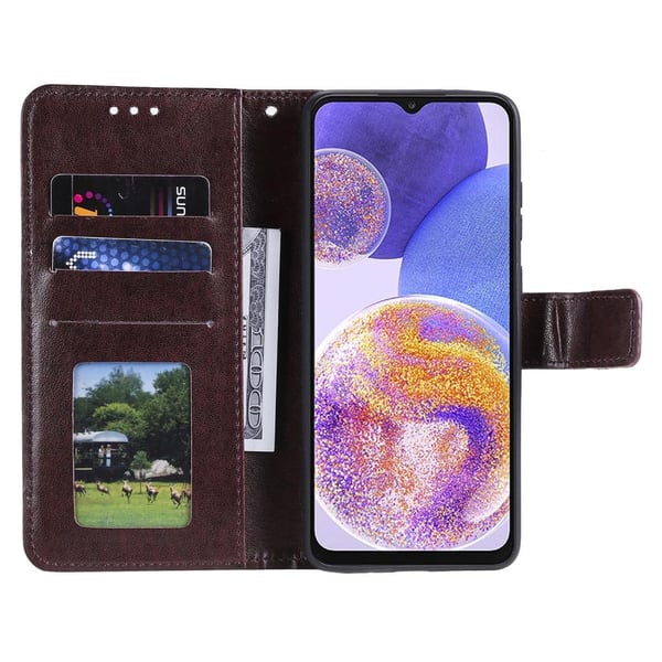SKALO Samsung A23 5G Mandala Flip Cover - Brun