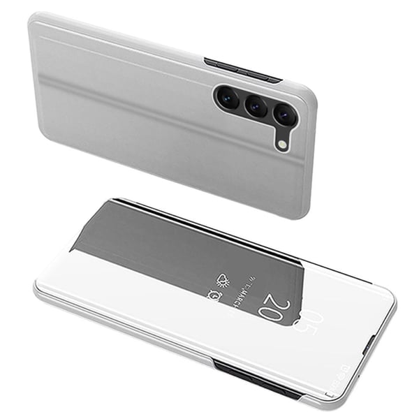 SKALO Samsung S23 Clear View Flip Cover - Sølv