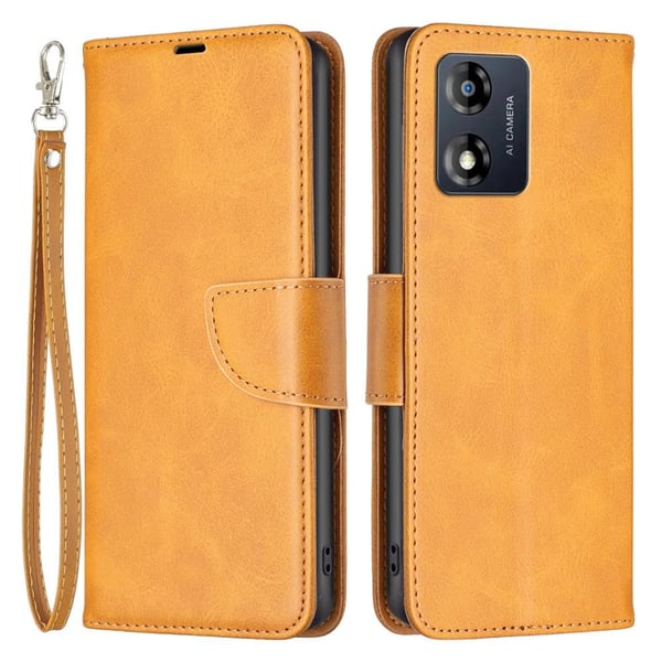 SKALO Motorola Moto E13 4G Lompakkokotelo PU-nahkaa - Keltainen