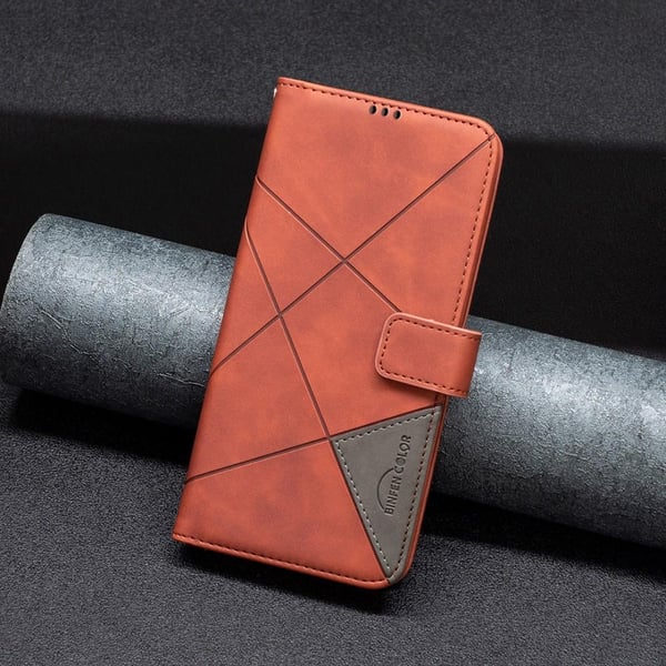 Motorola Moto E13 4G BINFEN COLOR Præget Flip Cover - Brun