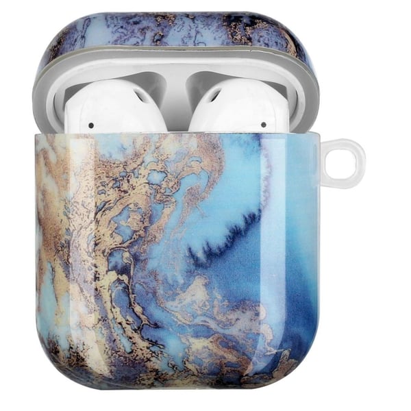 SKALO AirPods 1/2 Marmor TPU-cover m. Karabinhage - #3