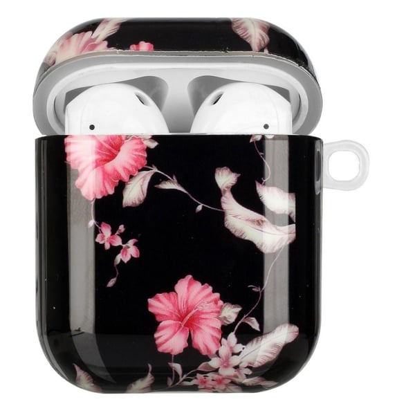 SKALO AirPods 1/2 Blomster TPU-cover m. Karabinhage - #2