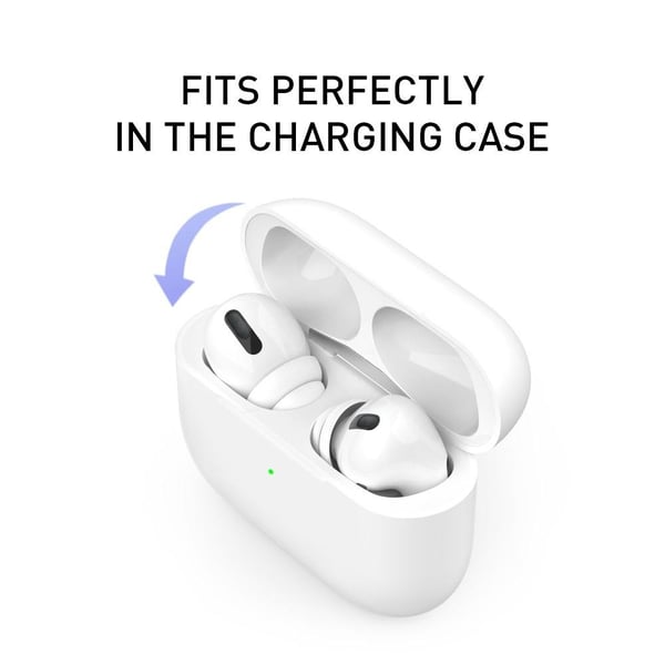 AHASTYLE AirPods Pro 1/2 silikone Ørepropper med dobbelt design S+M+L - Hvid