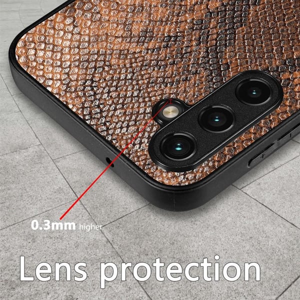 SKALO Samsung A14 4G/5G Snakeskin PU-læder Hybrid Cover - Grøn