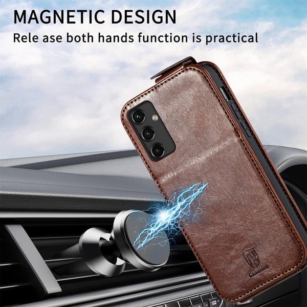 SKALO Samsung A14 4G/5G CASENEO Vertical Flip Cover - Brun