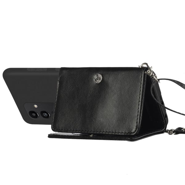 SKALO Samsung A34 5G TPU Cover med Heart Wallet - Sort